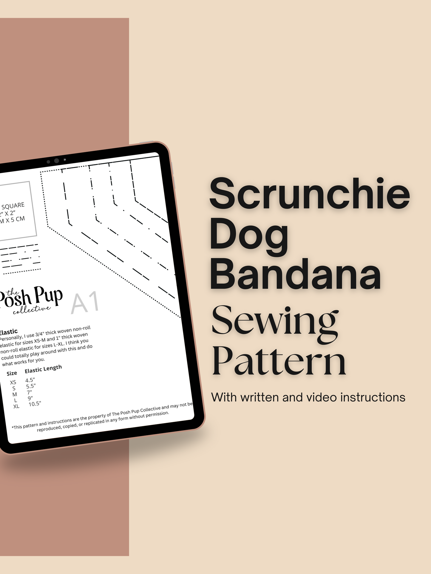 Scrunchie Dog Bandana Sewing Pattern – Digital PDF