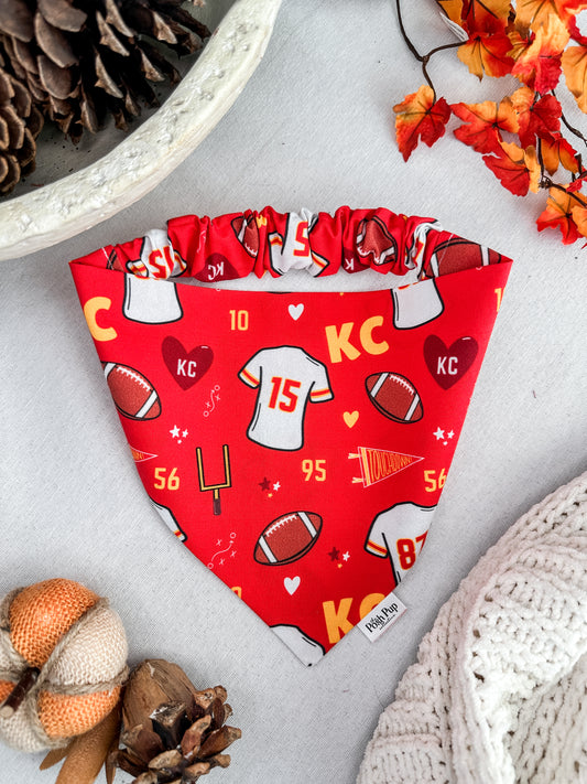 Red KC Football Bandana