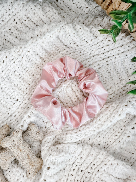 Pretty in Pink Satin Scrunchie